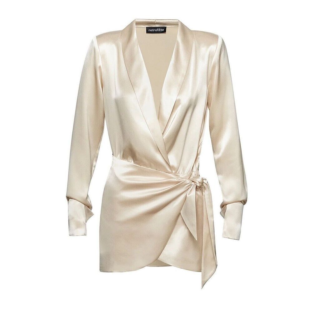 Retrofete Hailey Mini Dress Satin Champagne NEW WITH TAGS Large - Picture 5 of 8